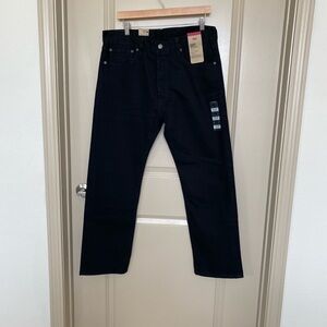 Levi 501 Original Stretch Black Denim Button Fly Jeans.  34W x 30.  NWT
